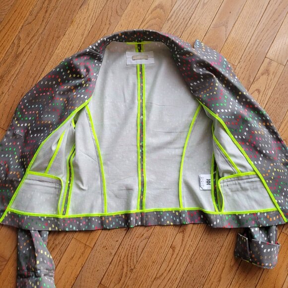 Riani Luxury Cotton Stretch Gray with Colourful Dashes Blazer 4 - Picture 10 of 15